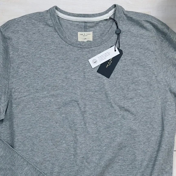 Rag & Bone Classic Long Sleeve Tee Heather Grey - Picture 9 of 16